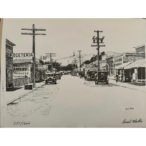 Early 1900s Pismo Beach Limited Edition Signed Lithographs Pavilion, Cypress St - Picture 2 of 7